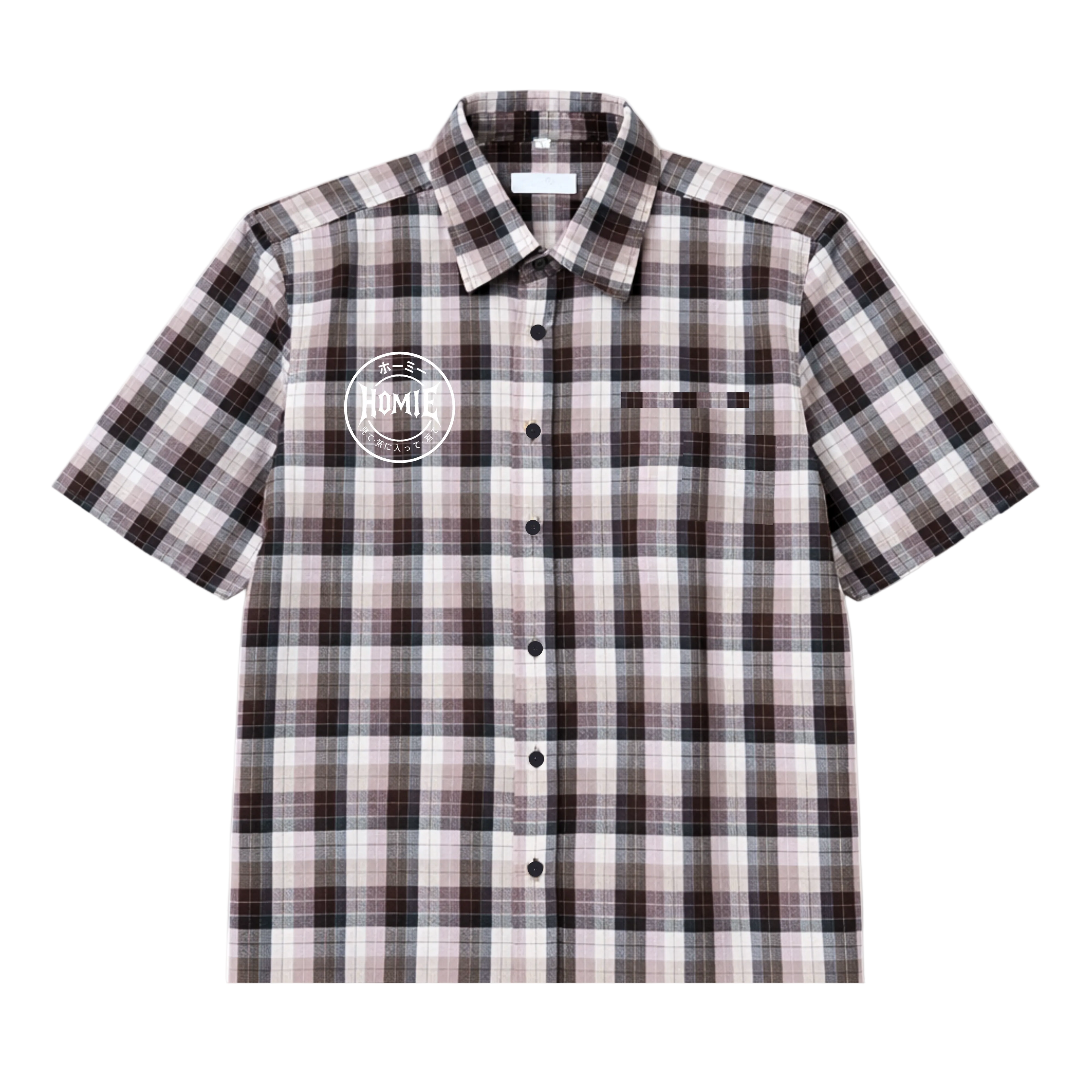 wH CROPPED FLANNEL (茶色)