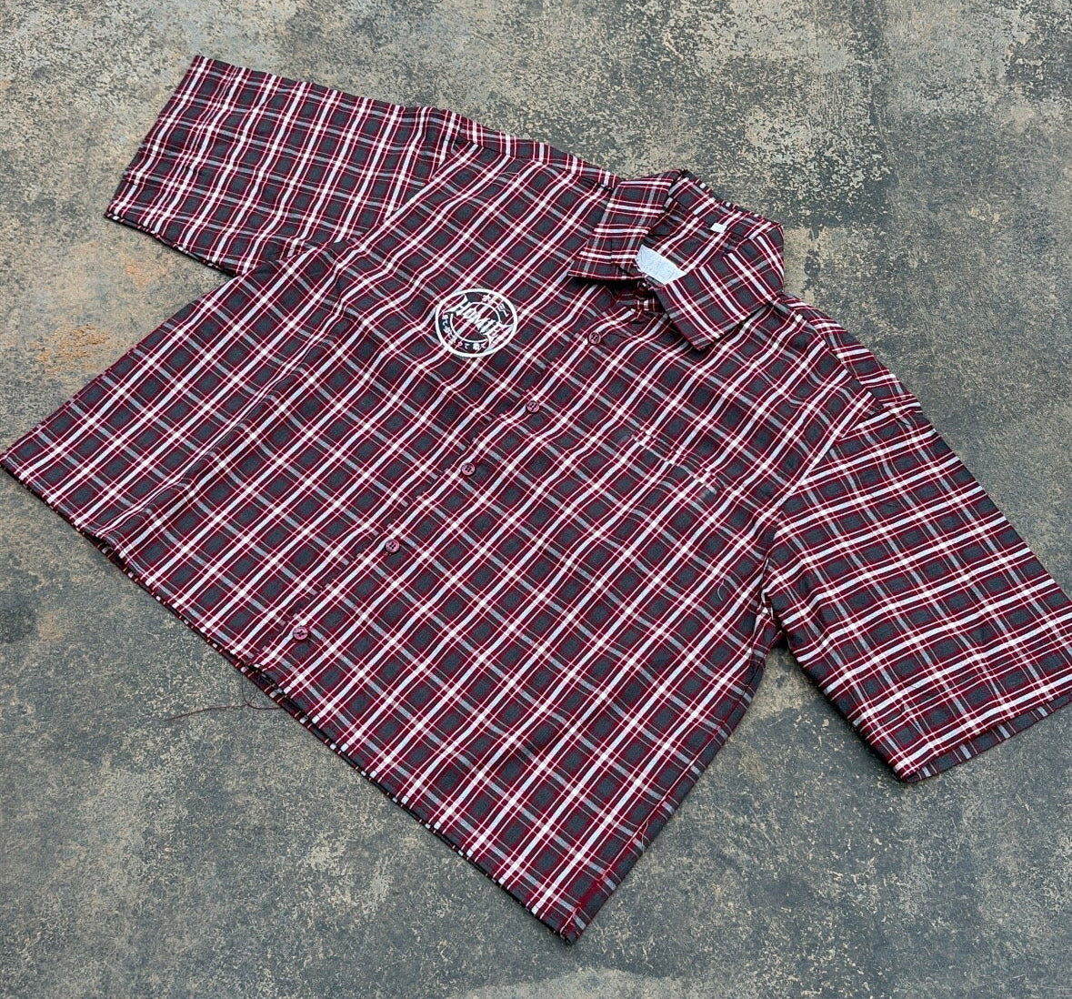 H0MIE Cropped Flannel (赤)